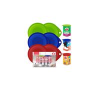 6pk Can Lids for Tins | Tin Covers Lids | Food Tin Lids | Tin Covers for Dog Food Green, Blue, Red | Can Tops Covers | Silicone Tin Can Lids |