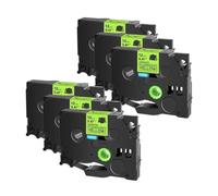 6PK Compatible Label Tapes for TZe-C31 TZ B31 D31 12mm Black On Fluorescent Green Orange Yellow Works with Label Makers(6PK Fluo Yellow)