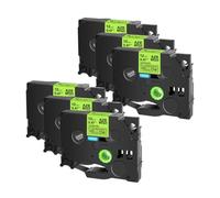 6PK Compatible Label Tapes for TZe-C31 TZ B31 D31 12mm Black On Fluorescent Green Orange Yellow Works with Label Printers(6PK Fluo Yellow)