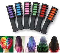 6PK Hair Colour Combs for Kids, Temporary Washable Hair Chalk Comb Set, 6 Bright Colors DIY Hair Dye for Girls, Safe Non Toxic Gifts for Birthday, Cosplay, Party, Halloween & Christmas
