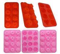 6Pk Heart and Flower Silicone Molds, BPA-Free, Non-Stick Chocolate, Candy, and Cake Molds - Reusable, Easy-Clean Baking Trays for DIY Valentine’s Day, Xmas, Desserts and Gifts