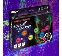 6PK Intense UV Neon Pigment Shakers + UV Keyring Torch by Moon Glow
