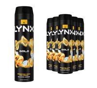 6pk Lynx XL Gold All Day Fresh Body Spray Deodorant - 6 x 200ml