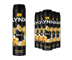 6pk Lynx XL Gold All Day Fresh Body Spray Deodorant - 6 x 200ml