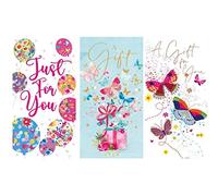 6pk Money Wallet With Envelope Gift Voucher Cards Multipack| 3 Assorted Designs| A Gift For You| Hold Cash Note Gift Voucher Card| New Designs for Relations, Occasions, Family (Design 1)