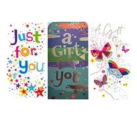 6pk Money Wallet With Envelope Gift Voucher Cards Multipack| 3 Assorted Designs| A Gift For You| Hold Cash Note Gift Voucher Card| New Designs for Relations, Occasions, Family (Design 5)