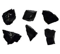 6PK Raw Obsidian, Igneous Rock Specimen - Approx. 1"- Geologist Selected & Hand Processed - Great for Science Classrooms - Eisco Labs