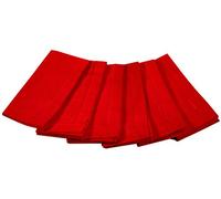6pk, Slub Textured, 100% cotton dinner napkins with hemstitched and Mitered corner finish, 18"X18" in Red colour