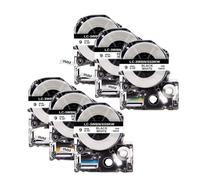 6PK SS9KW 3WBN Black On White 9mm Label Tape Works With Label Makers Compatible For KingJim C410 LW-400 LW-400L LW-K400L Tepra PRO Models