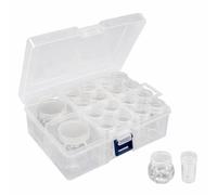 6Psc Pumpkin +36Pcs Round Bottles Diamond Painting Containers Multi Purpose Portable Plastic Case Box with Stickers & Compartments Arts Crafts Storage Bottle for Hardware Rhinestone