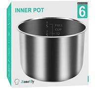 6Qt Power Cooker XL Replacement Inner Pot Stainless Steel Compatible with 6 Quart Power Pressure Cooker PPC770 PPC771 PPC770-1 PRO PCXL-PRO6 YBD60-100 WAL1 WAL2 Stainless Steel Inner Pot Parts - 6 QT
