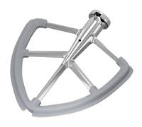 6QT Stainless Steel Flex Edge Beater for KitchenAid Mixer Professional 6 Quart Paddle Attachment Compatible with Kitchen Aid Accessories KD2661X, KP2671X with Silicone Edges Scraper