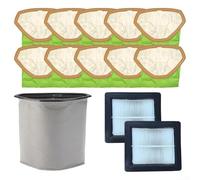 6qt Vacuum Bag Kit For Proteam For Super For Coach Pro 6 For Provac Fs 6 Gofree For Flex Pro Ii Including 10 Paper Bags 1 Cloth Bag 2 Hepa Filters Replacement Parts 107314 107315 834072 High Capacity