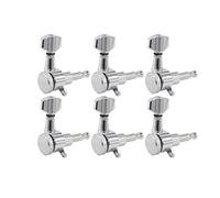 6R Inline Chrome Guitar Locking Tuners Tuning Pegs Keys Machine Heads Right Hand for Fender Stratocaster Telecaster Style Electric Guitar Chrome