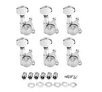 6R Locked String Guitar Tuning Pegs Tuner With Keys Small Square Head Silver