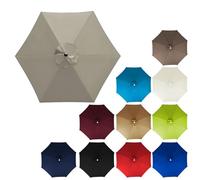 6ribs/8ribs Garden Patio Replacement Parasol Canopy UV Protection for 2m 2.3m 2.5m 2.7m 3.0m 3.5m Replacement Parasol Fabric Outdoor Umbrella Canopy Cover for Pool(Top color,3.5m/6ribs)