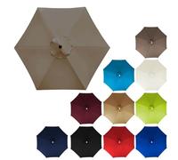 6ribs/8ribs Garden Patio Replacement Parasol Canopy UV Protection for 2m 2.3m 2.5m 2.7m 3.0m 3.5m Replacement Parasol Fabric Outdoor Umbrella Canopy Cover for Pool(Dark top color,2.30m/6ribs)
