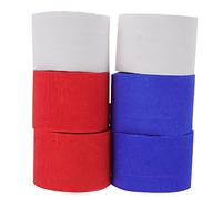 6Rolls Crepe Paper Streamers, 82FT Rainbow Paper Craft Streamers, Streamers Party Decorations for Birthday Party Wedding Festival Christmas Decorations (2 White+ 2 Red+ 2 Royal Blue)