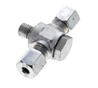 6S & M12x1.5 Zink plated Steel Tee Swivel Joint Cutting Fitting with Male Threads 400 bar NBR ISO 8434-1