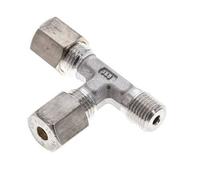 6S & R1/4'' Stainless Steel Right Angle Tee Compression Fitting with Male Threads 500 bar ISO 8434-1