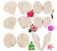 6set Gum Paste Flower Mould Fondant Silicone Mould Sugar Petal Mould Gum Paste Flower Tools for Peony Rose Lily Daisy Tulips Petals Polymer Clay Fondant Cake Decorating Tools