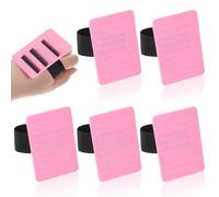 6Sets Acrylic Lash Trays, Eyelash Extension Eye Lash Pallet Tool with Scale, Lashes Tiles for Lashes Extension with Elastic Wristband, for Beauty Salons/Home Using (Pink 8-15mm)