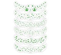 6Sheet Face Glitter, Green Temporary Face Tattooed Stickers, Body Faces Glitter Green Freckles Patricks Day Accessories Patricks Day Accessories
