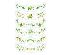 6Sheet Face Glitter, Green Temporary Face Tattooed Stickers, Body Faces Glitter Green Freckles Patricks Day Accessories Tattooed Stickers