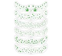 6Sheet Face Glitter, Green Temporary Face Tattooed Stickers, Body Faces Glitter Green Freckles Patricks Day Accessories Tattooed Stickers
