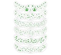 6Sheet Face Glitter, Green Temporary Tattooed Stickers, Body Faces Glitter Freckles Patricks Day Accessories Tattooed Stickers