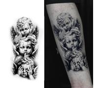 6sheets Angel Herb Juice Tattoo Sticker Magic Tattoo Semi-Permanent Realistic Fake Tattoo Lasts 1-2 Weeks