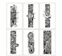 6sheets Bracelet Old-Fashioned Traditional Herbal Juice Tattoo Sticker Waterproof Long-Lasting Arm Ring Simulation Tattoo