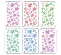 6sheets Bubble Tattoo Stickers, Waterproof, Long-Lasting, Heart-Shaped Bubble Stickers, Cute Glitter Decorations For Kids And Girls