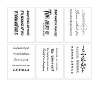 6sheets English Tattoo Sticker, Herbal Juice, Waterproof And Sweatproof Arm Finger Line, Dark Color