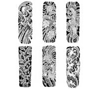 6sheets Full Arm Semi-Permanent Herbal Tattoo Sticker Traditional Men'S And Women'S Waterproof Long-Lasting Simulation Non-Reflective
