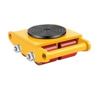 6T Armoured Castors, 28x21x11cm Transport Trolley, Industrial Castors with 4 PU Directional Wheels Roller and 360-degree turntable for Household & Logistics, Yellow
