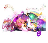 6th Birthday 3D Unicorn Musical Birthday Card with LED Lights for 6-Year-Old Girl - Pop Up Card for Girl, Daughter, Granddaughter, Niece