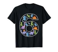 6th Birthday 6 Year Old Dinosaur Boys Girls Dino T-Rex T-Shirt