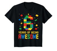 6th Birthday 6 Years of Being Awesome Building Blocks T-Shirt