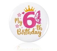 6th Birthday Badge, Birthday Girl Badge, Celebrate Your Little Princess's Special Day with a Sparkling, Party Accessor, Celebration Decoration