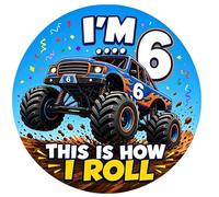 6th Birthday Badge - I'm 6 This Is How I Roll Pin Badge