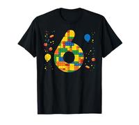 6th Birthday Blocks Building Bricks 6 Year Old Boys Kids T-Shirt