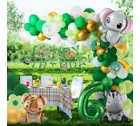 6th Birthday Boy Girl 6 Year Jungle Birthday Decoration Forest Animals Foil Balloon, Safari Foil Balloon Children's Birthday Decoration Wild Jungle Decoration, Animals Balloon Birthday Decoration