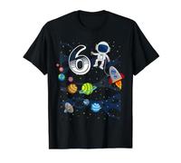 6th Birthday Boy Space Ship Astronaut 6 Years Old Planets Value Graphic T-Shirt