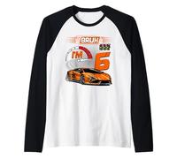 6th Birthday Bruh Racing Car Party Outfit 6 Year Old Boys Raglan Baseball Tee