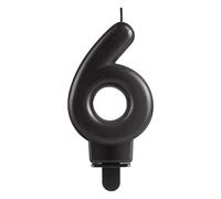 6th Birthday Candles Numbers Black Matte 3D Designed for Cake Topper Decor Candle Happy Birthday for Her Him Party Anniversary Wedding Decorations Supplies