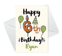 6th Birthday Card For Daughter Son Personalised Birthday Card For Boy Girl