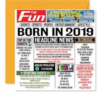 6th Birthday Card for Girls Boys - Born In 2019 Newspaper - Happy 6 Birthday Cards for Niece Cousin Son Nephew Daughter Granddaughter, 145mm Bday Greeting Cards