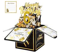 6th Birthday Card with Envelopes for Girls Boys, Birthday Decorations for Daughter Son, Bday Gift Box for 6 Year Old, Unique Handmade Foldable Celebration 3D Cards for Kids