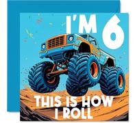 6th Birthday Cards for Boys - This is How I Roll - Happy Birthday Card for 6 Year Old Boy Brother Son Great Nephew Grandson, 145mm Bday Greeting Cards